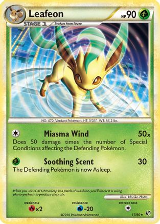 Leafeon (17/90) [Undaunted] Reverse Holofoil - Rare