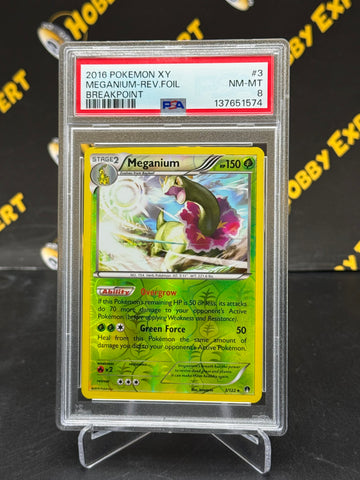 Meganium #3 - Breakpoint Reverse Holo - PSA 8