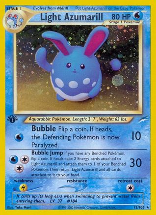 Light Azumarill (013/105) [Neo Destiny] 1st Edition Holofoil - Holo Rare
