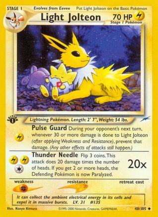 Light Jolteon (048/105) [Neo Destiny] 1st Edition - Uncommon