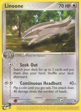 Linoone (38/109) [Ruby and Sapphire] Reverse Holofoil - Uncommon