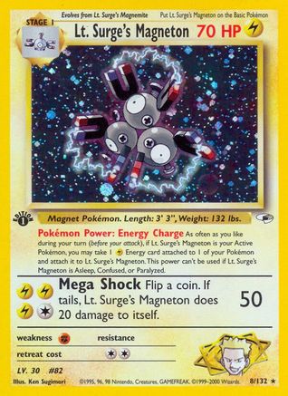 Lt. Surge's Magneton (008/132) [Gym Heroes] 1st Edition Holofoil - Holo Rare