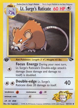 Lt. Surge's Raticate (053/132) [Gym Challenge] 1st Edition - Uncommon