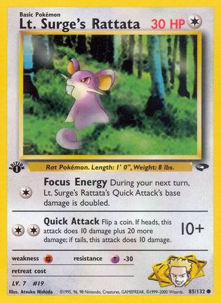 Lt. Surge's Rattata (085/132) [Gym Challenge] 1st Edition - Common