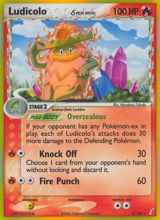 Ludicolo (Delta Species) (6/100) [Crystal Guardians] Reverse Holofoil - Holo Rare