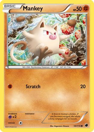 Mankey (59/116) [Plasma Freeze] Reverse Holofoil - Common