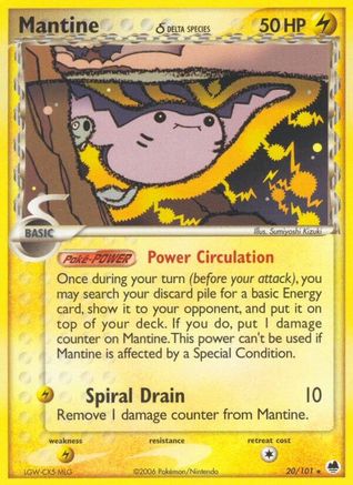 Mantine (Delta Species) (020/101) [Dragon Frontiers] Reverse Holofoil - Rare