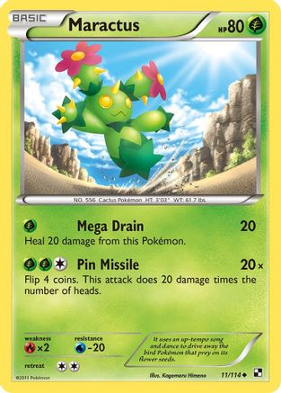 Maractus (11/114) [Black and White] Reverse Holofoil - Uncommon