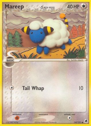 Mareep (Delta Species) (054/101) [Dragon Frontiers] Reverse Holofoil - Common