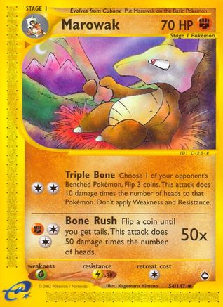 Marowak (54/147) [Aquapolis] Reverse Holofoil - Uncommon