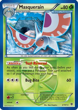 Masquerain (Team Plasma) (2/101) [Plasma Blast] Reverse Holofoil - Rare