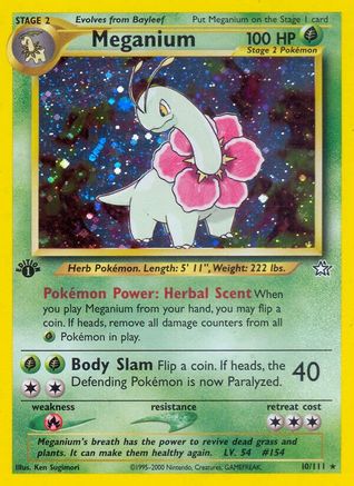 Meganium (010/111) [Neo Genesis] 1st Edition Holofoil - Holo Rare
