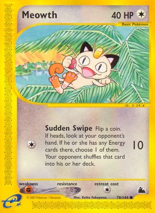 Meowth (78/144) [Skyridge] Reverse Holofoil - Common