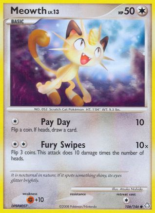 Meowth (106/146) [Legends Awakened] Reverse Holofoil - Common