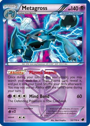 Metagross (Team Plasma) (52/116) [Plasma Freeze] Reverse Holofoil - Holo Rare