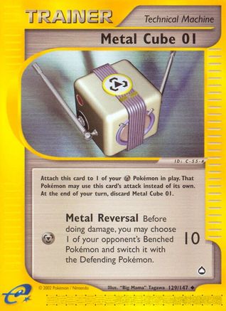 Metal Cube (129/147) [Aquapolis] Reverse Holofoil - Uncommon