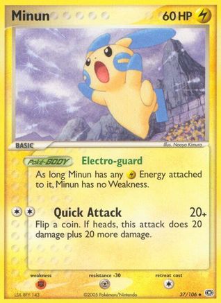 Minun (37/106) [Emerald] Reverse Holofoil - Uncommon