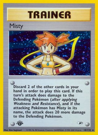 Misty (018/132) [Gym Heroes] 1st Edition Holofoil - Holo Rare