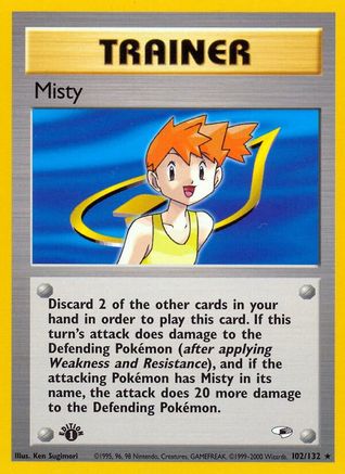 Misty (102/132) [Gym Heroes] 1st Edition - Rare