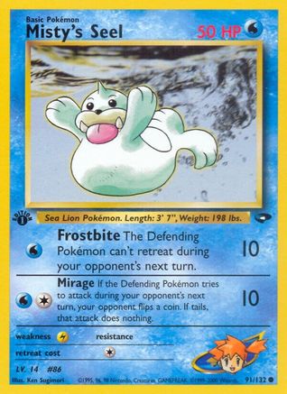 Misty's Seel (091/132) [Gym Challenge] 1st Edition - Common