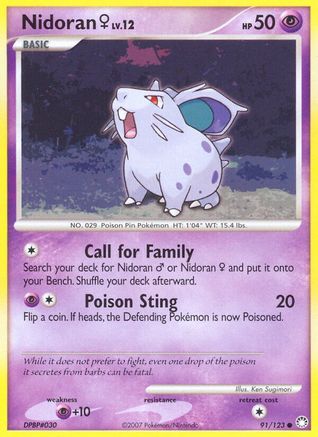 Nidoran F (091/123) [Mysterious Treasures] Reverse Holofoil - Common