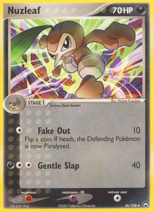 Nuzleaf (36/108) [Power Keepers] Reverse Holofoil - Uncommon