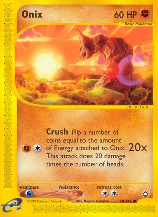 Onix (098/147) [Aquapolis] Reverse Holofoil - Common