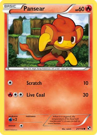 Pansear (21/114) [Black and White] Reverse Holofoil - Common