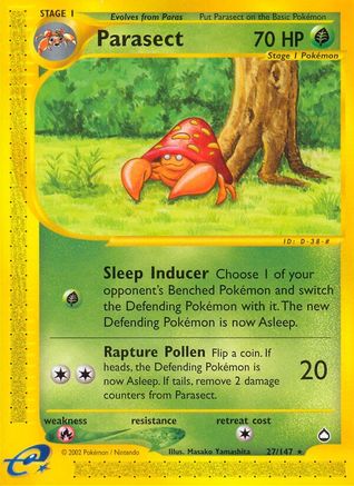 Parasect (27/147) [Aquapolis] Reverse Holofoil - Rare