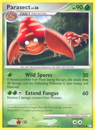 Parasect (58/123) [Mysterious Treasures] Reverse Holofoil - Uncommon