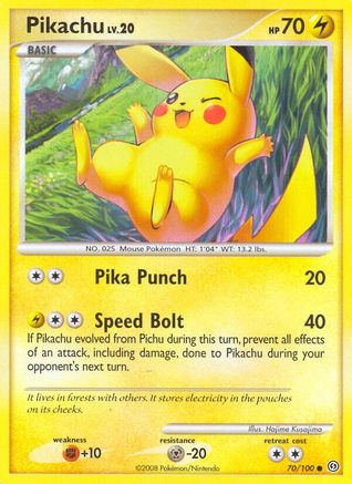 Pikachu (070/100) [Stormfront] Reverse Holofoil - Common