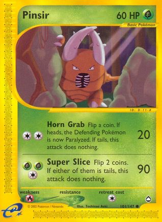 Pinsir (101/147) [Aquapolis] Reverse Holofoil - Common