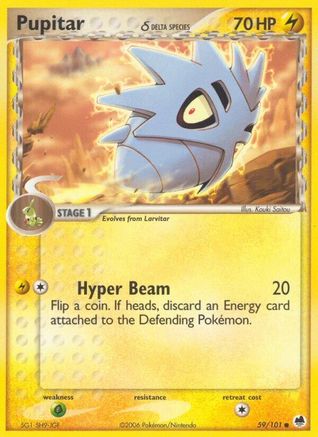 Pupitar (Delta Species) (059/101) [Dragon Frontiers] Reverse Holofoil - Common