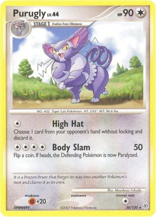 Purugly (36/130) [Diamond and Pearl] Reverse Holofoil - Rare