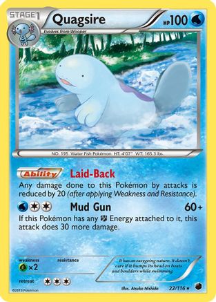 Quagsire (22/116) [Plasma Freeze] Reverse Holofoil - Rare