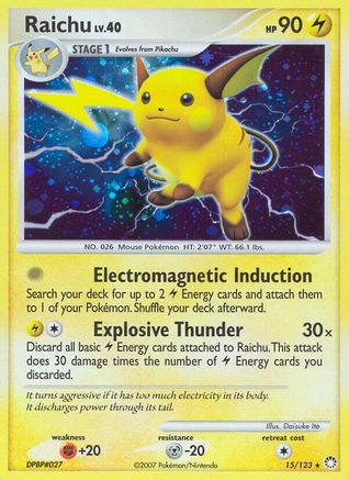Raichu (15/123) [Mysterious Treasures] Reverse Holofoil - Holo Rare