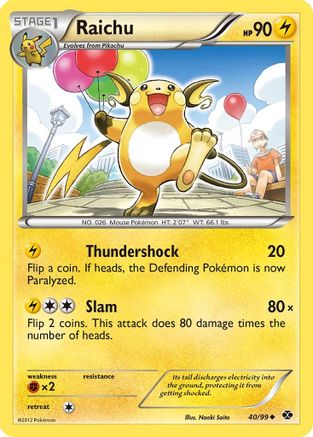 Raichu (040/99) [Next Destinies] Reverse Holofoil - Uncommon