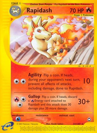 Rapidash (31/147) [Aquapolis] Reverse Holofoil - Rare