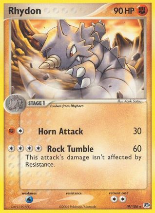 Rhydon (19/106) [Emerald] Reverse Holofoil - Rare