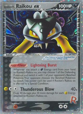 Rocket's Raikou ex (108/107) [Deoxys] - Secret Rare