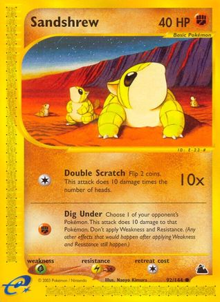 Sandshrew (92/144) [Skyridge] Reverse Holofoil - Common