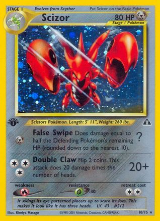 Scizor (10/75) [Neo Discovery] 1st Edition Holofoil - Holo Rare