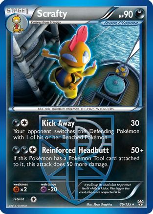 Scrafty (Team Plasma) (86/135) [Plasma Storm] Reverse Holofoil - Rare