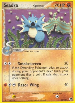 Seadra (Delta Species) (022/101) [Dragon Frontiers] Reverse Holofoil - Rare