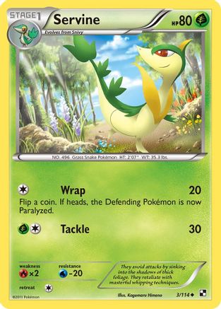 Servine (003/114) [Black and White] Reverse Holofoil - Uncommon
