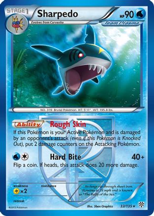 Sharpedo (Team Plasma) (33/135) [Plasma Storm] - Rare