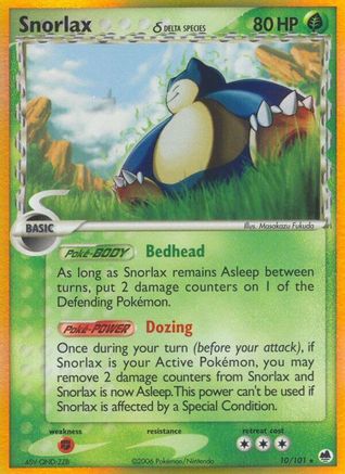 Snorlax (Delta Species) (10/101) [Dragon Frontiers] Reverse Holofoil - Holo Rare