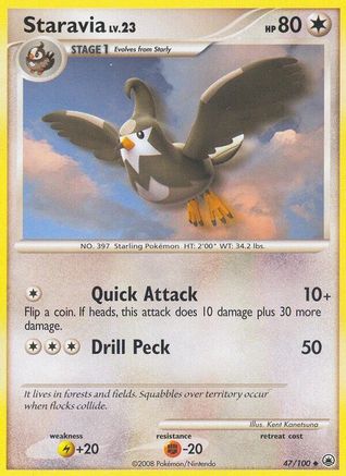 Staravia (47/100) [Majestic Dawn] Reverse Holofoil - Uncommon