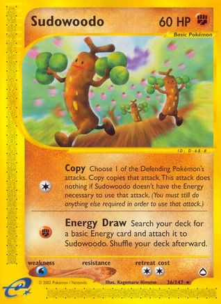 Sudowoodo (36/147) [Aquapolis] Reverse Holofoil - Rare