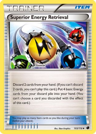 Superior Energy Retrieval (103/116) [Plasma Freeze] Reverse Holofoil - Uncommon